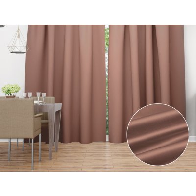 Biante Saténový závěs LUX-048 Bronzově hnědý 140x190 cm – Hledejceny.cz