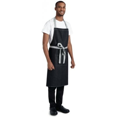 Whites Chefs Clothing Whites Southside unisex náprsní zástěra džínová černá – Zboží Mobilmania