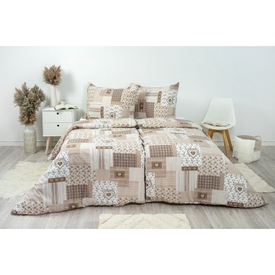 Stanex povlečení bavlna pečvork béžový LS297 Knoflíkové 140x200 90x70 – Sleviste.cz