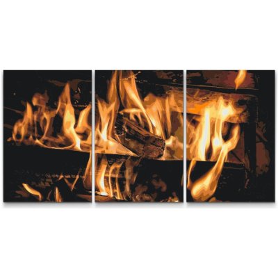 Painting Queens Painting Queens Oheň v krbu sada 3 ks 40 x 60 cm na rámu PBNSET/03FIREINTHEFIREPLACE/40 x 60_40 x 60_40 x 60/W – Zbozi.Blesk.cz