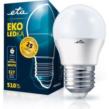 ETA EKO LEDka mini globe 6W, E27, neutrální bílá ETAG45W6NW01