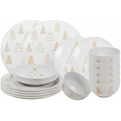 HIT Jídelní sada talířů Vánoční White Trees 18 ks – Hledejceny.cz