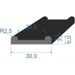 05353364 Pryžový profil tvaru "U", 30x6/20mm, 45°Sh, EPDM, -40°C/+100°C, černý | Zboží Auto