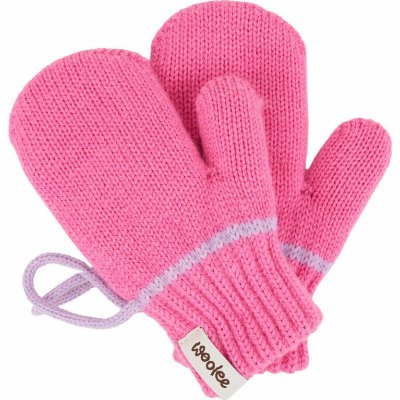 Vlnka Dětské vlněné palčáky s poutkem růžová – Sleviste.cz