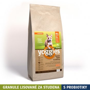 Yoggies Active granule lisované za studena s probiotiky Kachní maso & zvěřina 15 kg