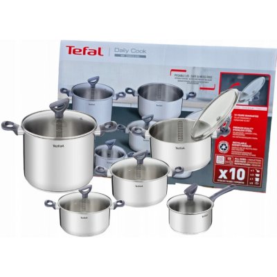 Tefal Sada hrnců Daily Cook nerezová ocel 10 ks – Zboží Dáma