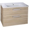 Koupelnový nábytek AQUALINE VEGA umyvadlová skříňka 62x72,6x43,8 cm, 2xzásuvka, dub platin