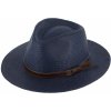 Klobouk Fiebig Headwear since 1903 Letní fedora klobouk Traveller Toyo modrý