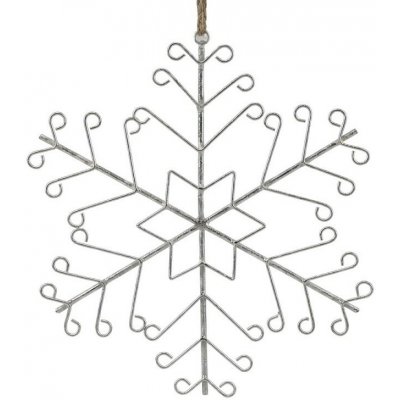 Clay Stříbrná antik veliká kovová závěsná vločka Snowflake - 43*1*48 cm -re & Eef – Hledejceny.cz