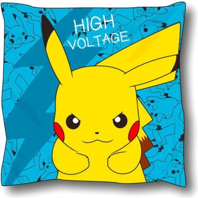Sahinler Polštář Pokémon Pikachu High Voltage modrý 40x40 – Zboží Mobilmania