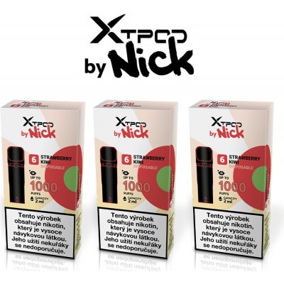 X TPOD by Nick Strawberry Kiwi 20 mg 3 ks – Zboží Mobilmania