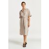 Dámské šaty Gant Relaxed Ss Linen Shirt Dress hnědá