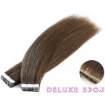 Deluxe neviditelné vlasové PU pásky tape in na prodlužování vlasů 50cm 06 teplá světle hnědá – Zboží Dáma