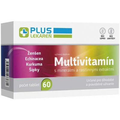 Plus Lékárna Multivitamin s minerály s rostlinnými extrakty 60 tablet – Hledejceny.cz
