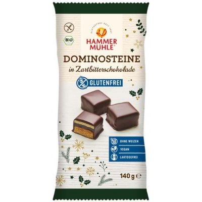 Hammermühle Bezlepkové DOMINO KOSTKY v jemné hořké čokoládě 140 g – Zboží Mobilmania