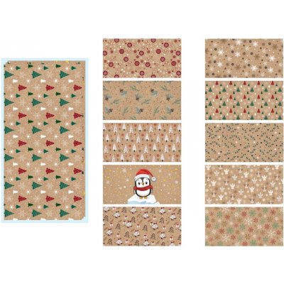 MFP 5550340 Dopisní obálka DL vánoční KRAFT (mix) – Zboží Dáma