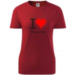 Červené dámské tričko I love Mikrobiologie – Sleviste.cz