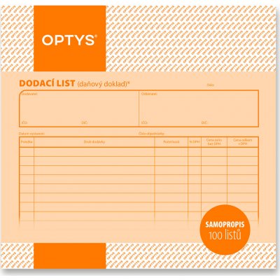 Optys 1079 Dodací list 20 x 21cm – Zboží Dáma