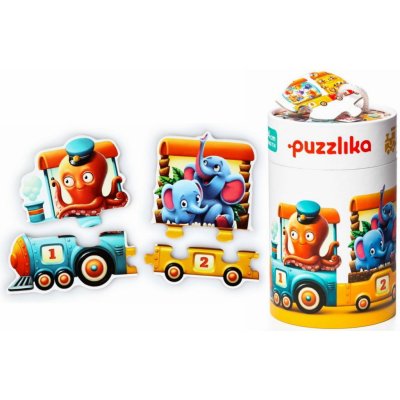 Puzzlika Baby skládačka Vlak zvířátka velké dílků set 20 dílků – Zbozi.Blesk.cz