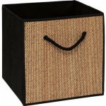 5five Simply Smart Textilní kontejner na uchovávání STEMY, s úchytem, 31 x 31 x 31 cm, černý hnědý – Zbozi.Blesk.cz