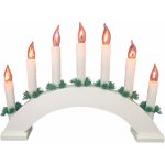 M.A.T. GROUP Svícen vánoční el. 7 svíček PLAMEN oblouk dřev.BÍ do zásuvky – Zboží Mobilmania
