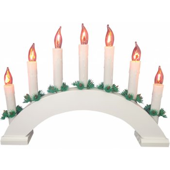 M.A.T. GROUP Svícen vánoční el. 7 svíček PLAMEN oblouk dřev.BÍ do zásuvky