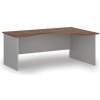 Psací a pracovní stůl PRIMO Ergonomický kancelářský pracovní stůl GRAY, 1800 x 1200 mm, pravý, šedá/ořech