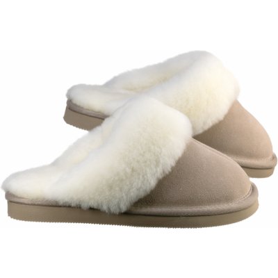 Kreibich&Heitmann kožešinové pantofle PRAKTIK béžové béžová – Zboží Mobilmania