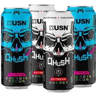 USN Qhush Energy Drink 4 x 0,5 l – Zbozi.Blesk.cz