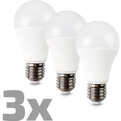 ECOLUX LED žárovka 3-pack, klasický tvar, 12W, E27, 3000K, 270°, 1080lm, 3ks – Zboží Živě