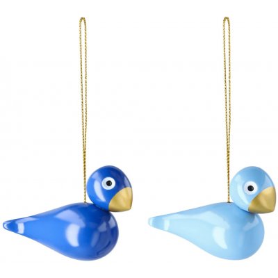 Kay Bojesen Dřevěné vánoční ozdoby Birds Blue – set 2 ks, modrá barva, dřevo – Hledejceny.cz