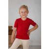 Kojenecké tričko a košilka Dětské triko s krátkým rukávem z merino vlny a hedvábí červené Cosilana