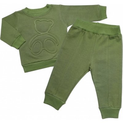 Baby Little Star Tepláková souprava Méďa 2D bavlna zelená