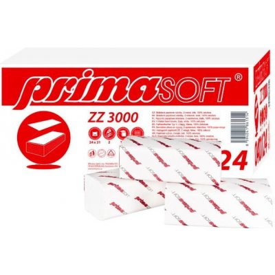 PrimaSoft Z-Z, 2 vrstvy, bílé, 24 x 21 cm, 3000 ks, ALF-010059 – Zboží Mobilmania