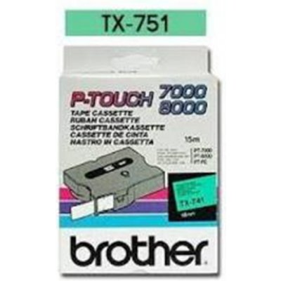 Páska Brother TX-751 (Černý tisk/zelený podklad) - Originál – Hledejceny.cz