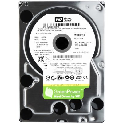 WD AV Green Power 1 TB WD10EVCS 16MB cache Serial ATA/300 – Zboží Mobilmania