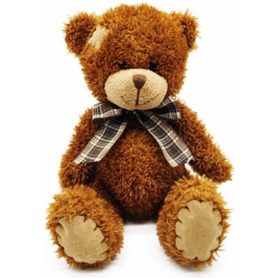 Medvěd retro s mašlí tmavě hnědý 25 cm – Zboží Mobilmania