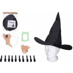 Set čarodějnice prsty klobouk nos brada – Zboží Mobilmania