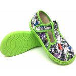 Fare Bare 5202432 papuče na suchý zip zelené trojúhelníky – Zboží Mobilmania