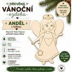 ADVIPO Dřevěná vánoční ozdoba Anděl s hůlkou 70 × 100 mm – Hledejceny.cz