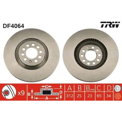 Brzdový kotouč TRW DF4064 | Zboží Auto