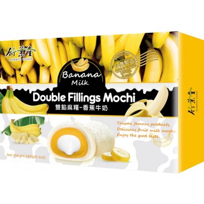 Bamboo House Double Fillings Mochi banánové rýžové koláčky s dvojitou náplní 180 g – Zboží Dáma