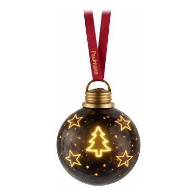 P 241226 Vánoční koule (na baterie) Christmas Globe hnědá / zlatá 100mm 2200K sklo – PAULMANN – Hledejceny.cz