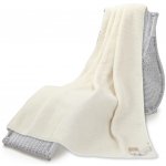 Wooline Vlněná Merino deka Thumbled světlá krémová 140x200 – Sleviste.cz