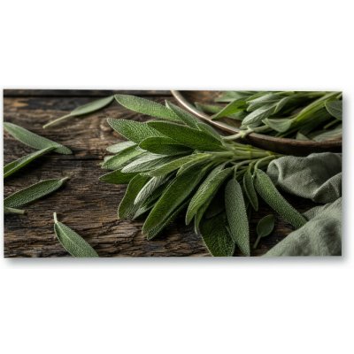 Plakát – Zelené bylinky na dřevě 80 × 40 cm Bez rámu Ano Bez rámu – Hledejceny.cz