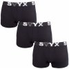Dětské spodní prádlo Styx 3pack dětské boxerky sportovní guma (3GJ960) černé