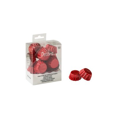 Decora Cukrářské košíčky 27 x 17 mm - Metalické Červené 60 ks – Zboží Dáma