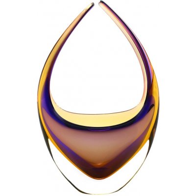 Artcristal Bohemia Skleněný košík ametyst a zlatý topaz,, 15 cm | České hutní sklo – Hledejceny.cz