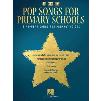 Pop Songs for Primary Schools noty pro dětský pěvecký sbor klavír akordy+audio+video