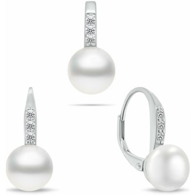 Brilio Silver Set šperků s pravými perlami a zirkony SET291W – Sleviste.cz